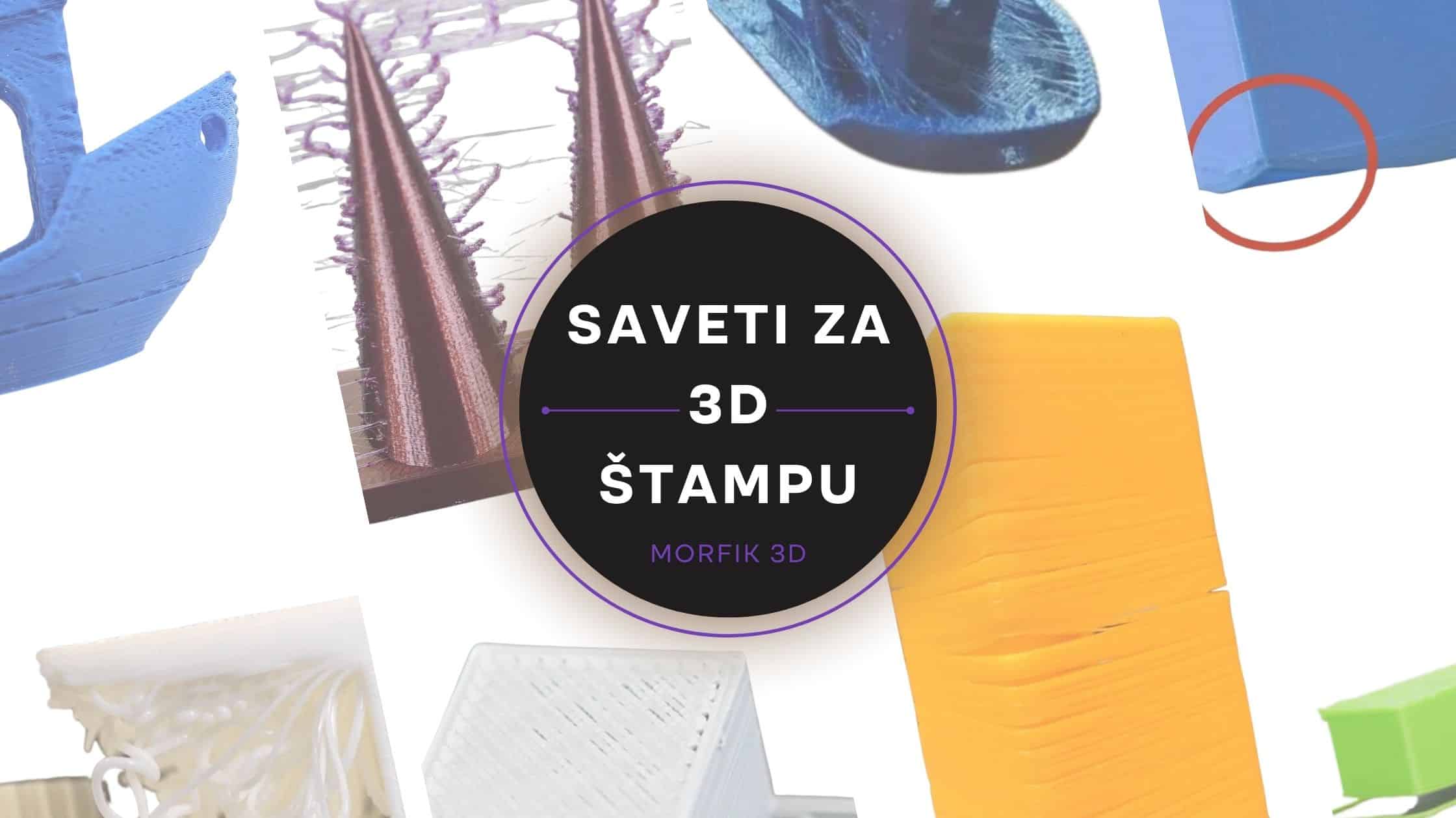 Najčešće greške u 3D štampi: stringing, warping, layer shifting i loša adhezija prvog sloja, prikazani na realnim primerima printova