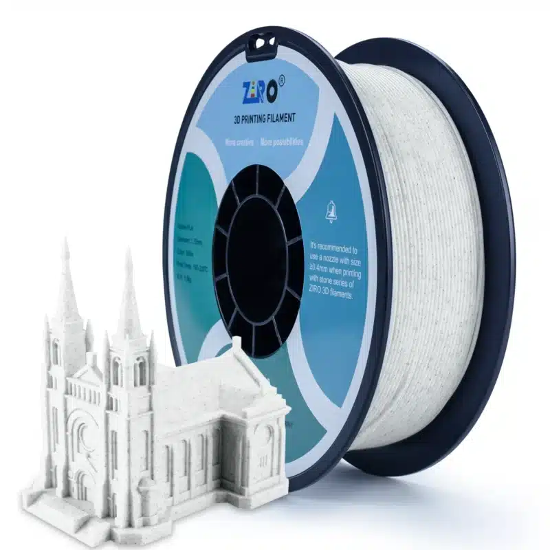 Stone PLA Marble filament 1.75 mm – ZIRO sa 3D modelom katedrale u teksturi mermera