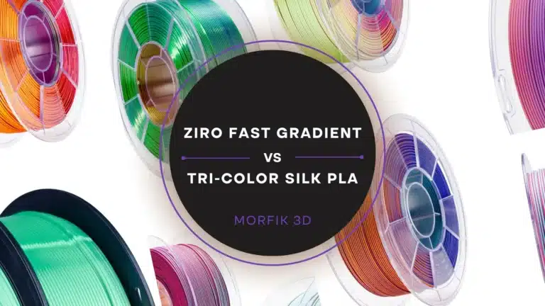 ZIRO Fast Gradient i Tri-Color Silk PLA filament – poređenje boja i efekata na špulnama, Morfik 3D
