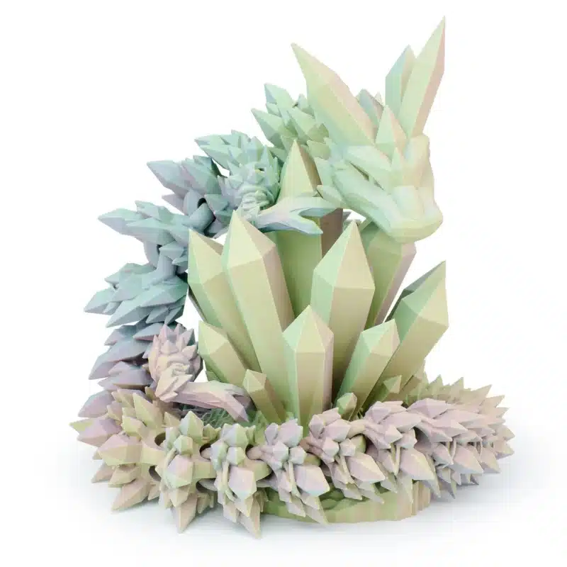 ZIRO Tri-Color Matte PLA Mist filament – primer štampe kristalnog zmaja