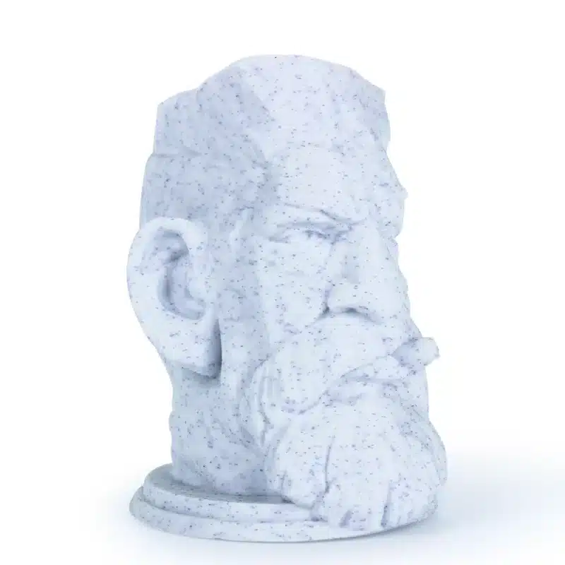 Model štampan Stone PLA Blue and White filamentom – realistično kamenasto lice sa detaljima