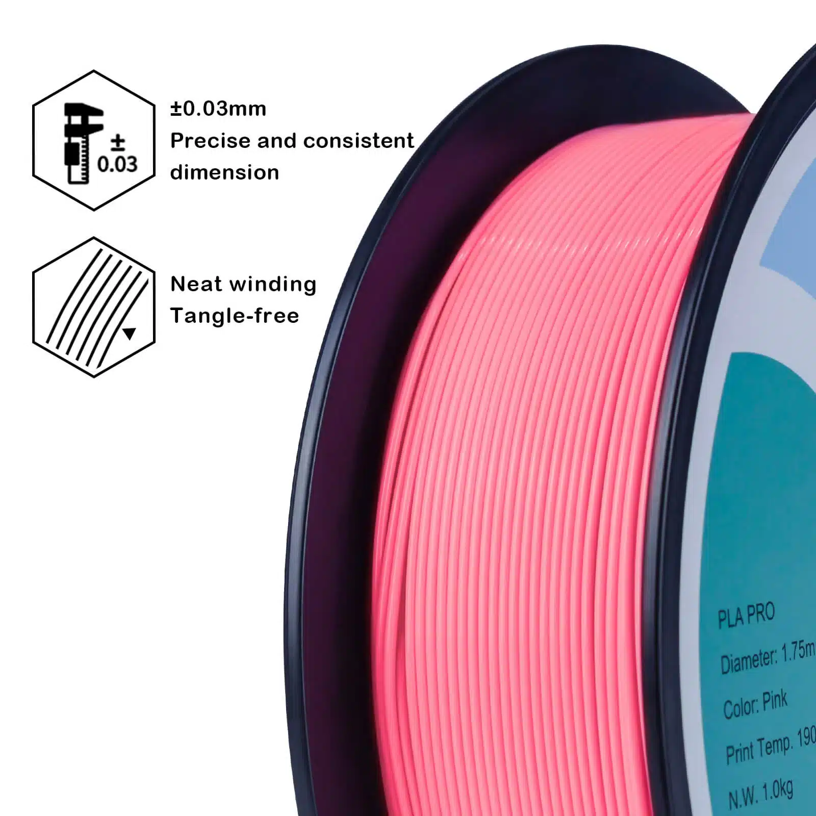 ZIRO PLA PRO Basic Filament 1.75 mm – Pink - Slika 4