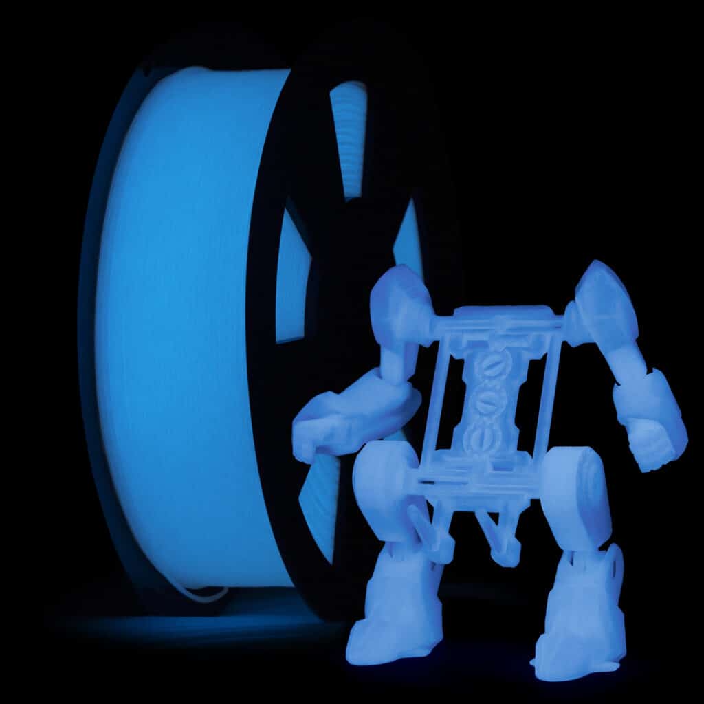 ZIRO Glow in Dark PLA Blue filament na kalemu koji svetli u mraku plavom nijansom