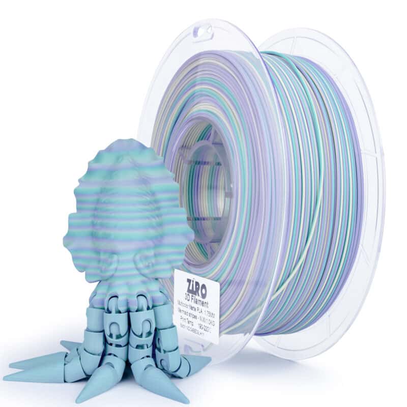 multicolor stripes matte pla mermaid stripes filament sa pastelno plavo-zelenim prugama