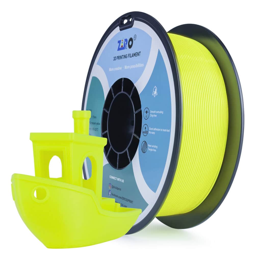 ZIRO Fluorescence PLA Fluo Yellow filament 1.75 mm neon žuta rolnica