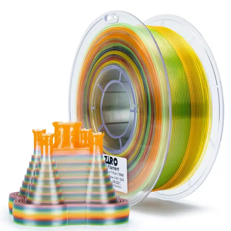 ZIRO Gradient Translucent PLA Crystal Sunshine filament prečnika 1.75 mm sa prozirnim gradijentnim prelazima boja