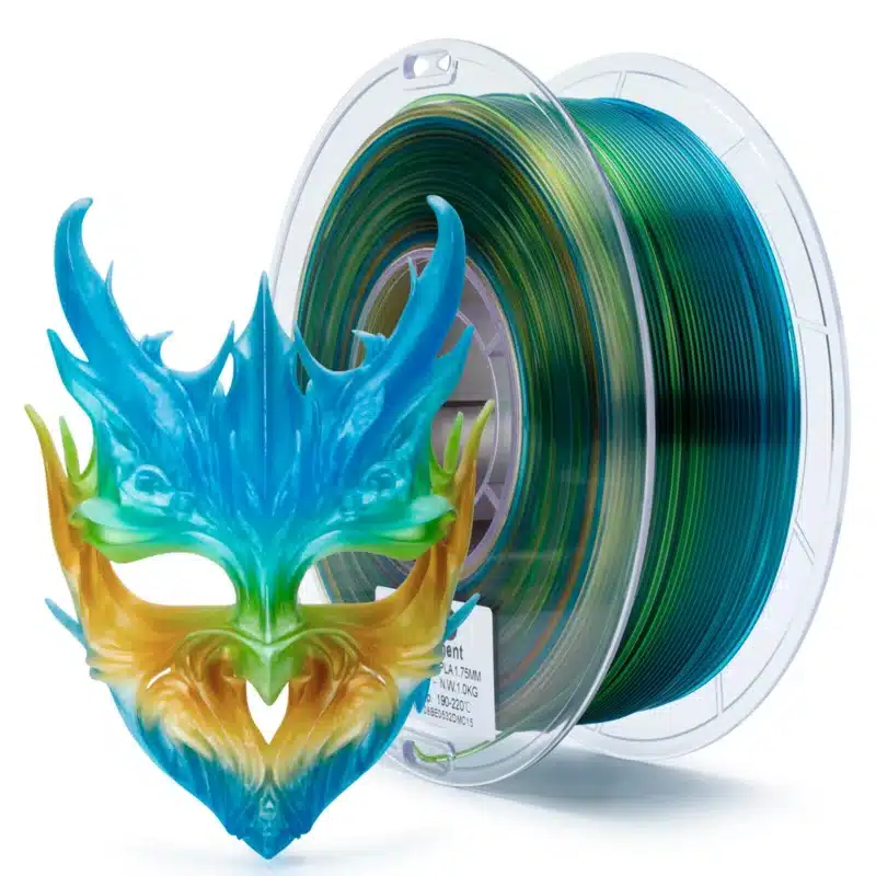 ZIRO Gradient Translucent PLA Crystal Wave filament prečnika 1.75 mm sa prozirnim gradijentnim prelazima boja