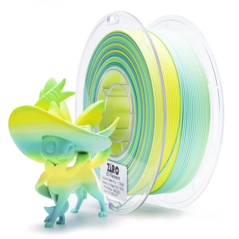 ZIRO Fast Gradient Matte PLA Meadow Mirage filament prečnika 1.75 mm sa mat gradijentnim prelazima zelenih tonova