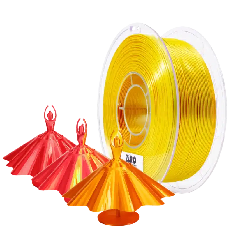 ZIRO Tri Color Silk PLA Red Gold filament prečnika 1.75 mm sa tri sjajne boje koje stvaraju višebojni efekat tokom štampe